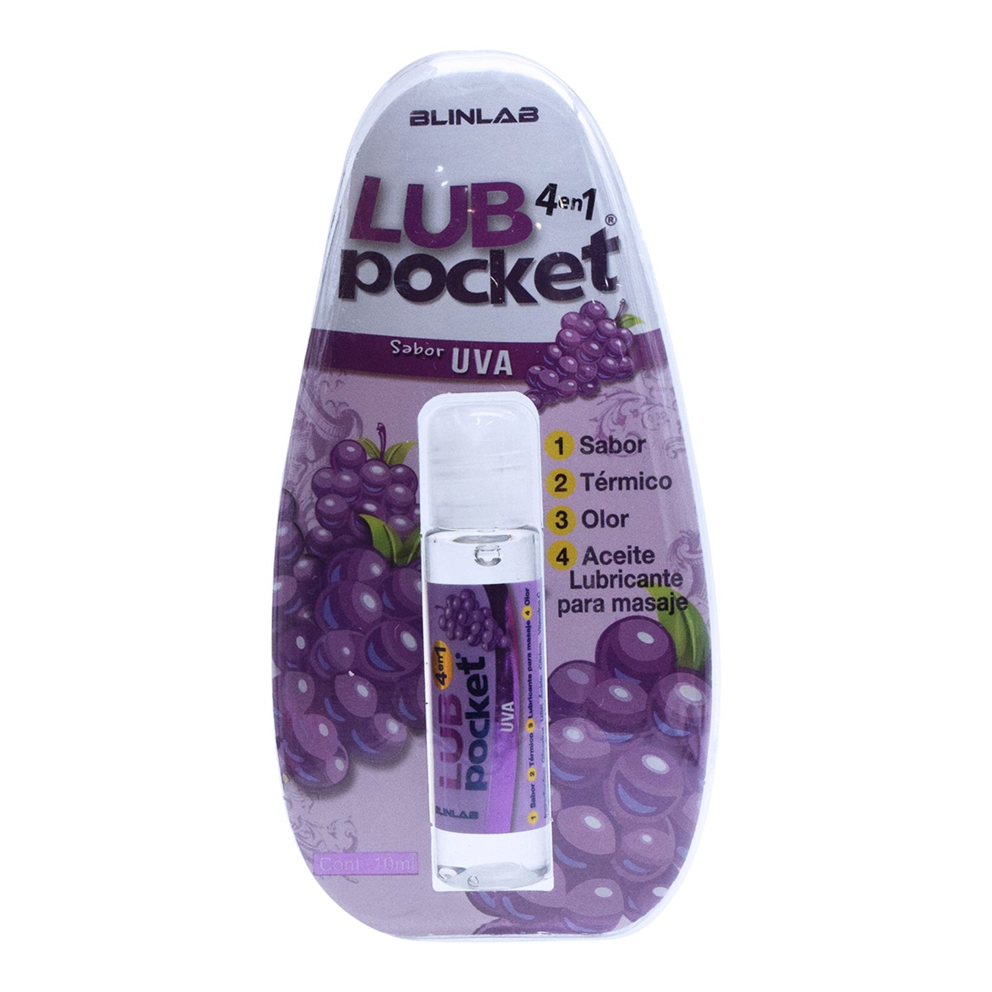 Lubricante 4 En 1 Sabor Uva 10 Mililitros (BLINLAB)
