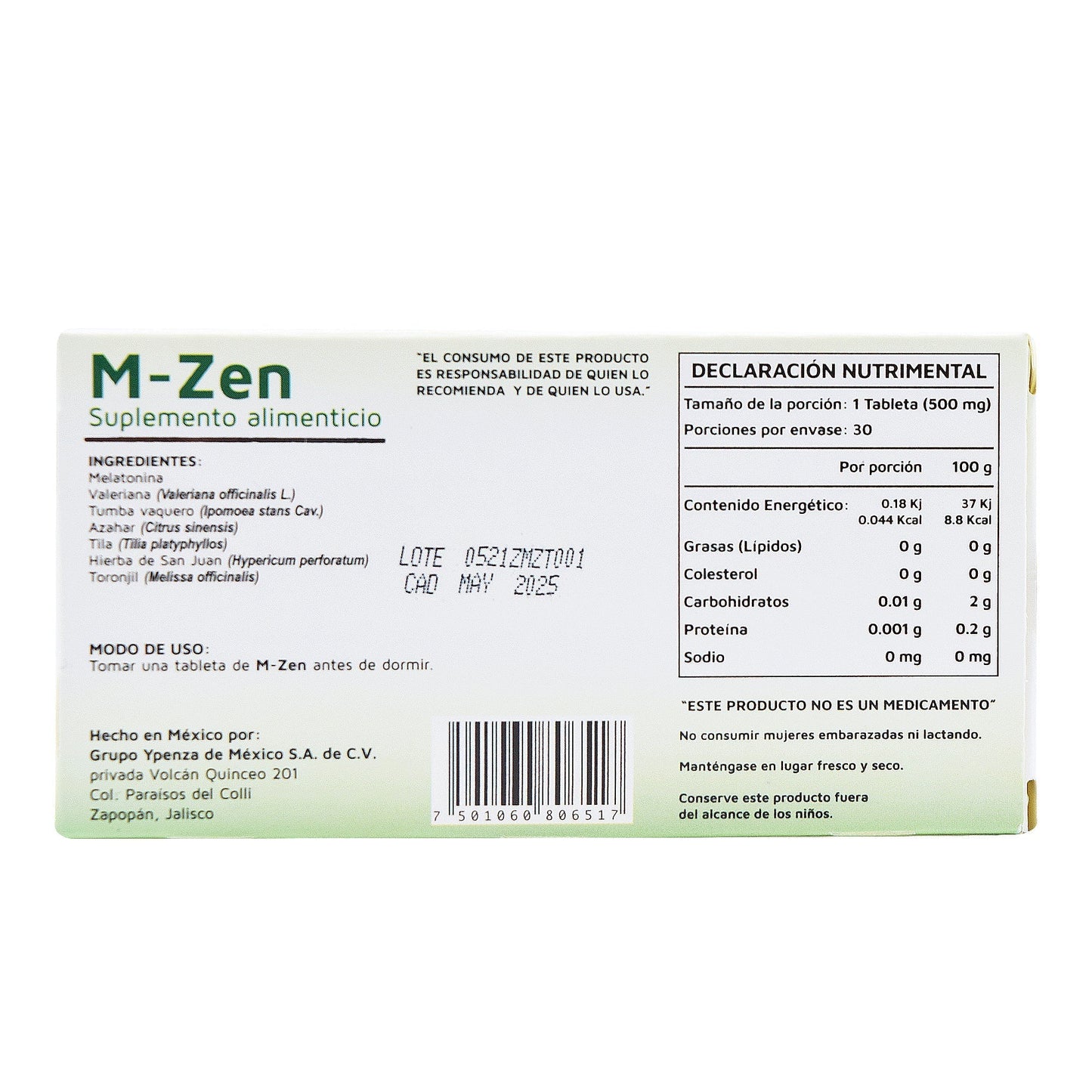 M Zen 30 Tabletas (YP VIDANAT)