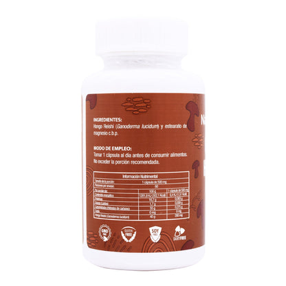 Ganoderma Hongo Reishi 60 Cápsulas (NATURAL WISDOM)