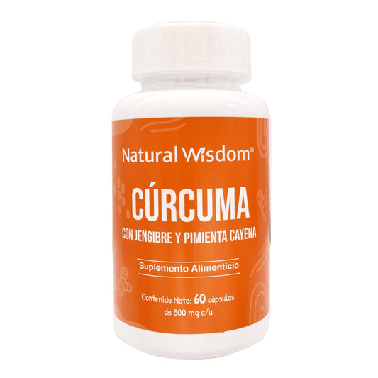 Curcuma Jengibre Y Cayena 60 Cápsulas (NATURAL WISDOM)