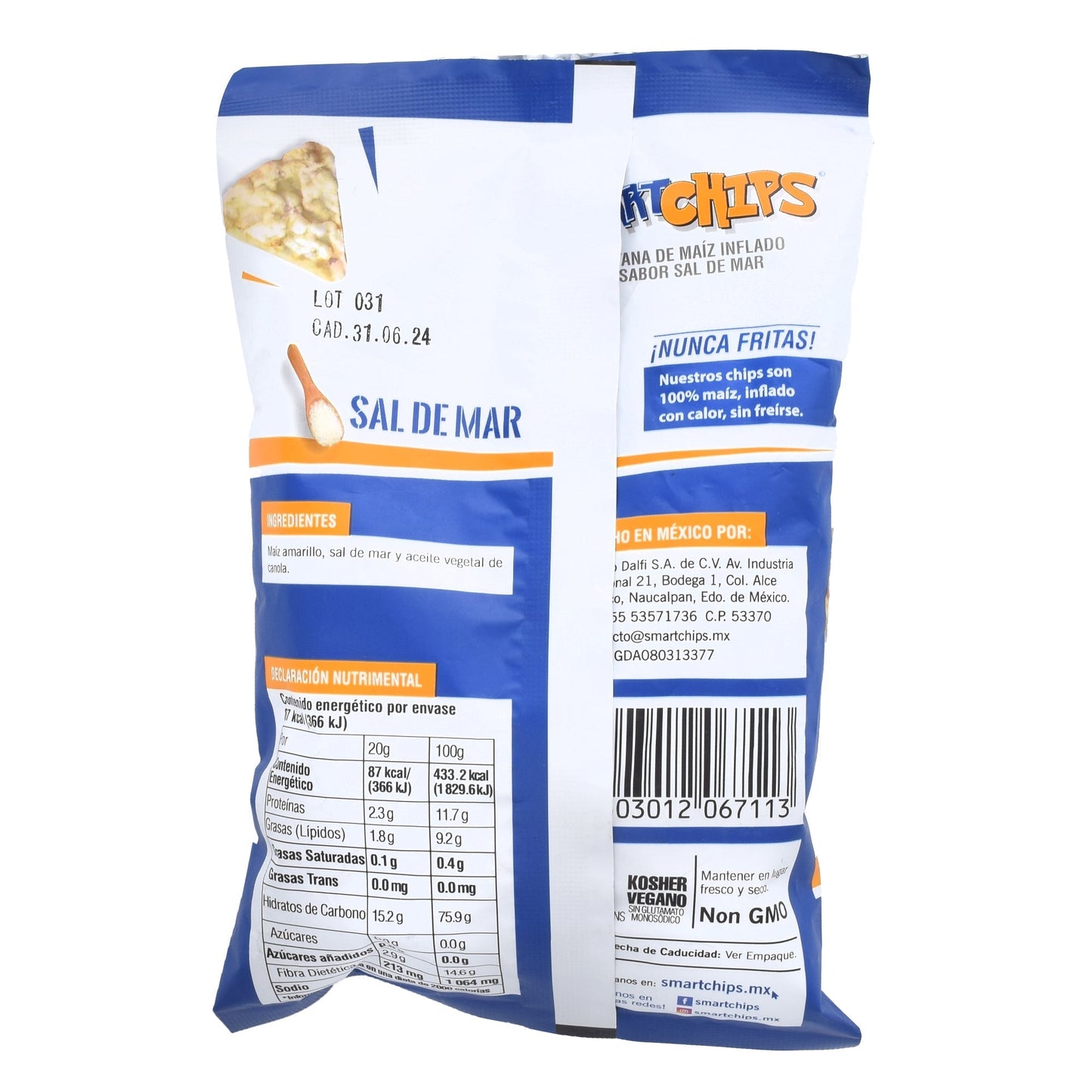 Maiz Inflado Sal De Mar 20 G (SMART CHIPS)