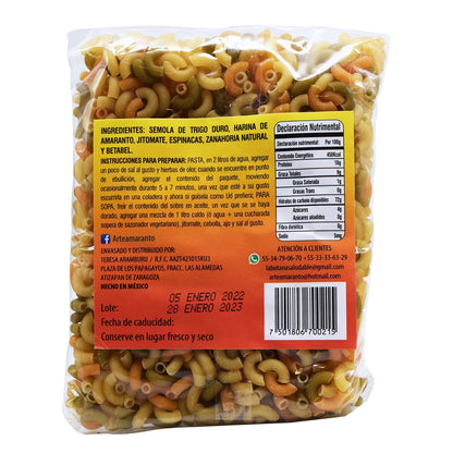 Pasta Integral Amaranto Codito  200 G (ARTE AMARANTO)