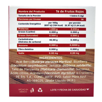 Te Frutos Rojos 36 Sobres (VIDANAT/INFUSIONES)