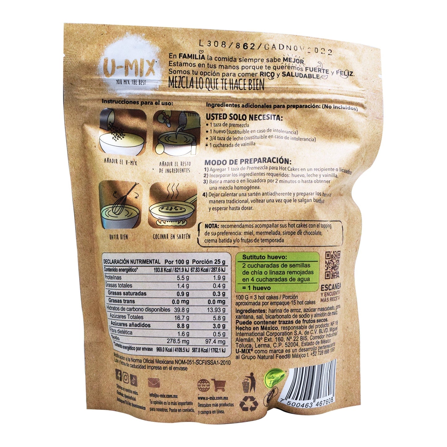 Harina Para Hot Cakes 500 G (U-MIX)
