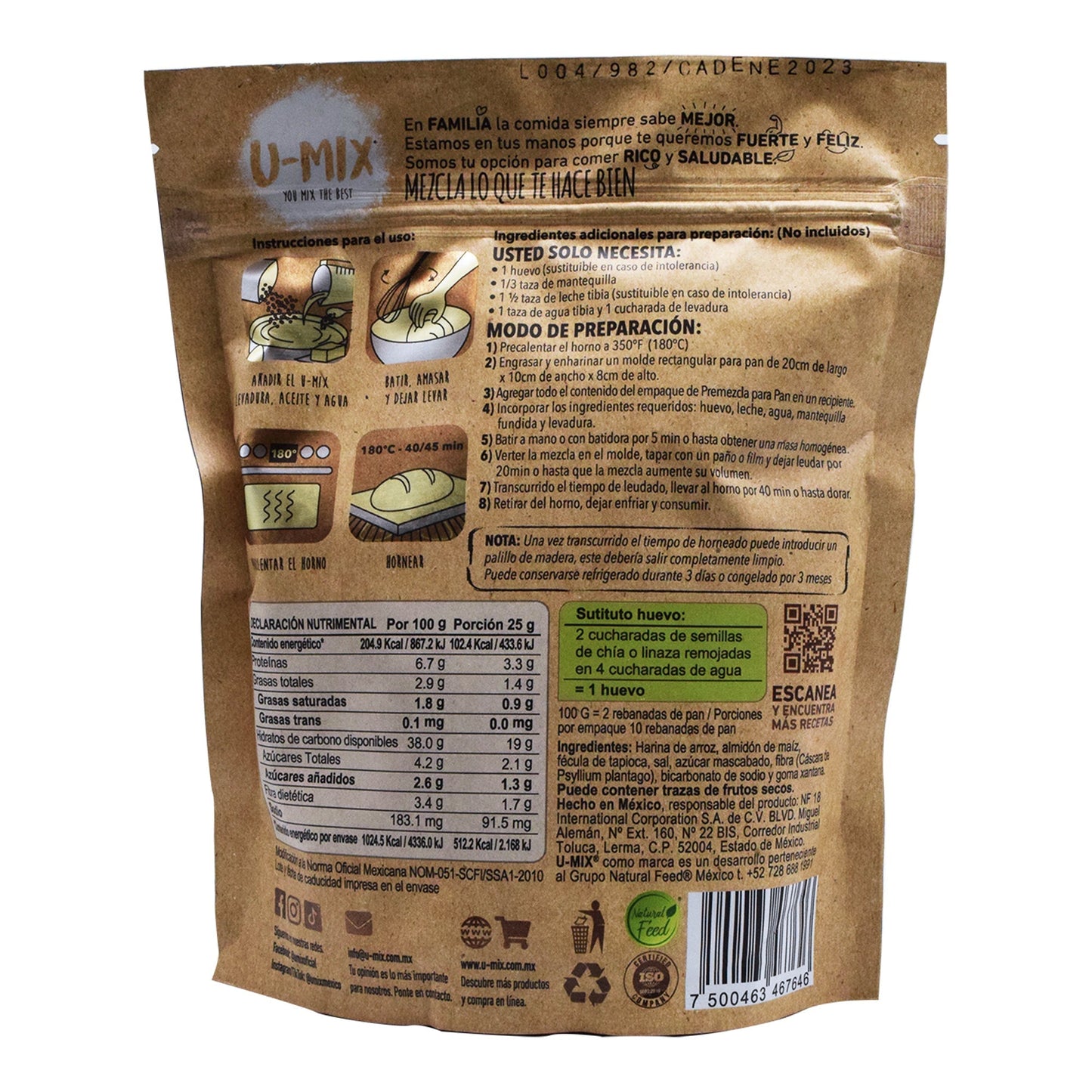Pre Mezcla Para Pan 500 G (U-MIX)