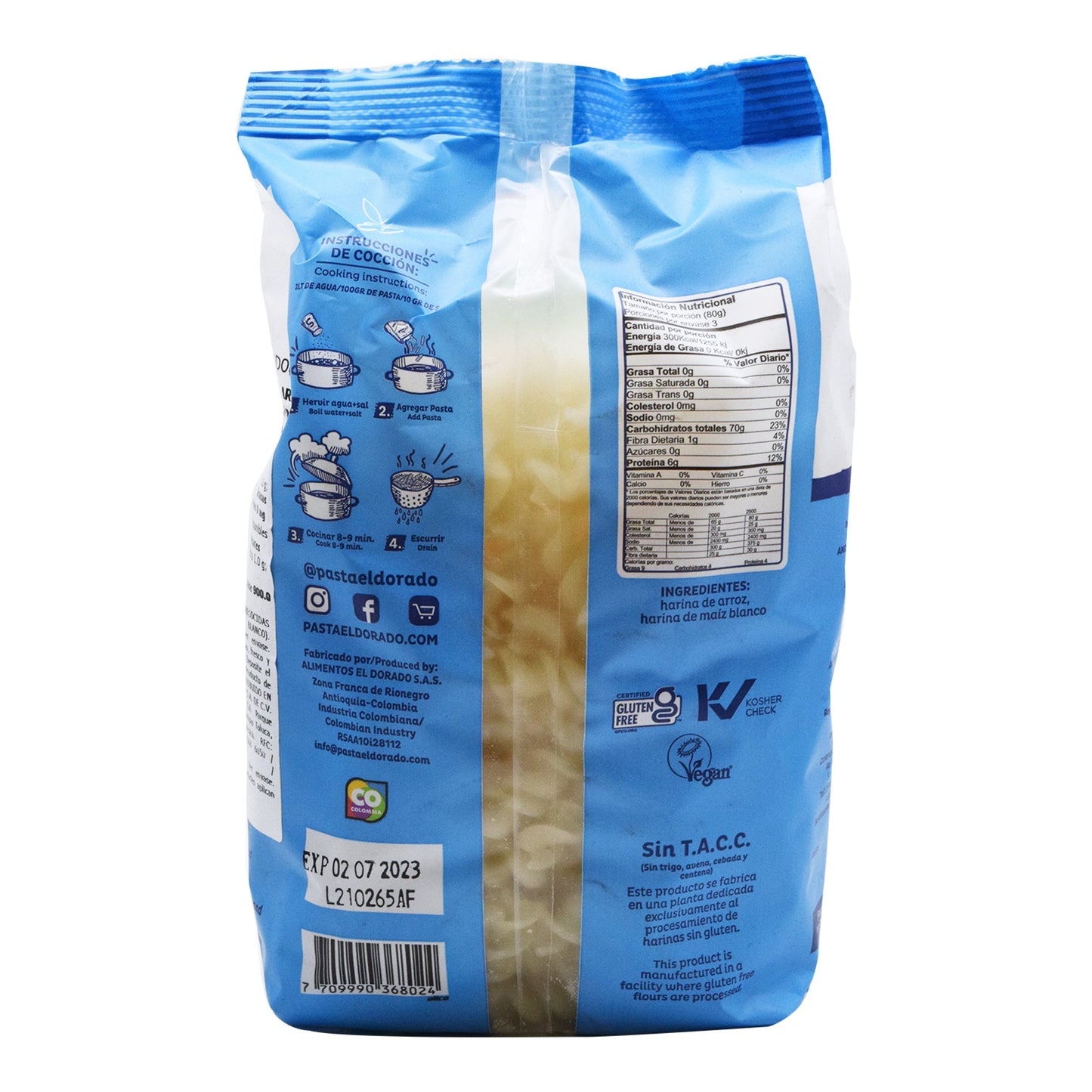 Pasta De Arroz Fusilli 250 G (EL DORADO)