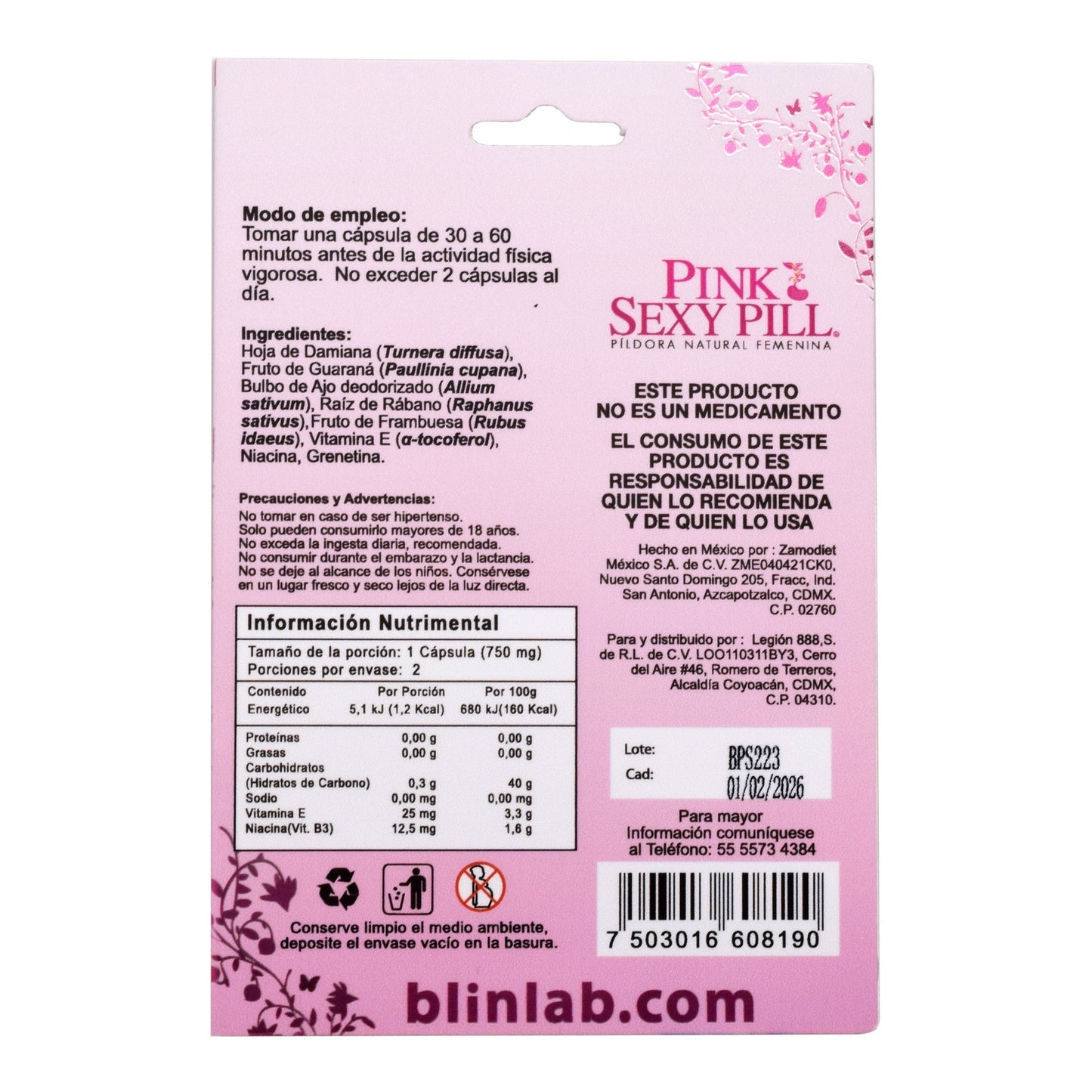 Pink Sex Pill 2 Cápsulas (BLINLAB)