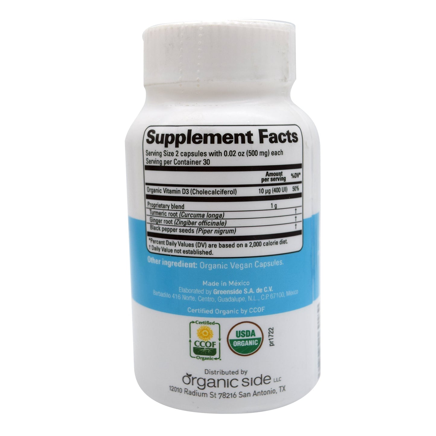 Vitamina D3 Organica 60 Cápsulas (ORGANIC SIDE)