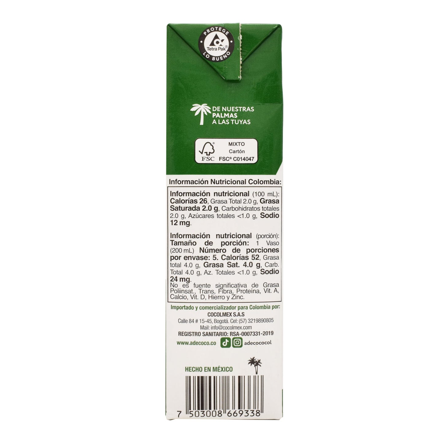 Bebida De Coco Organico 1L (A DE COCO)