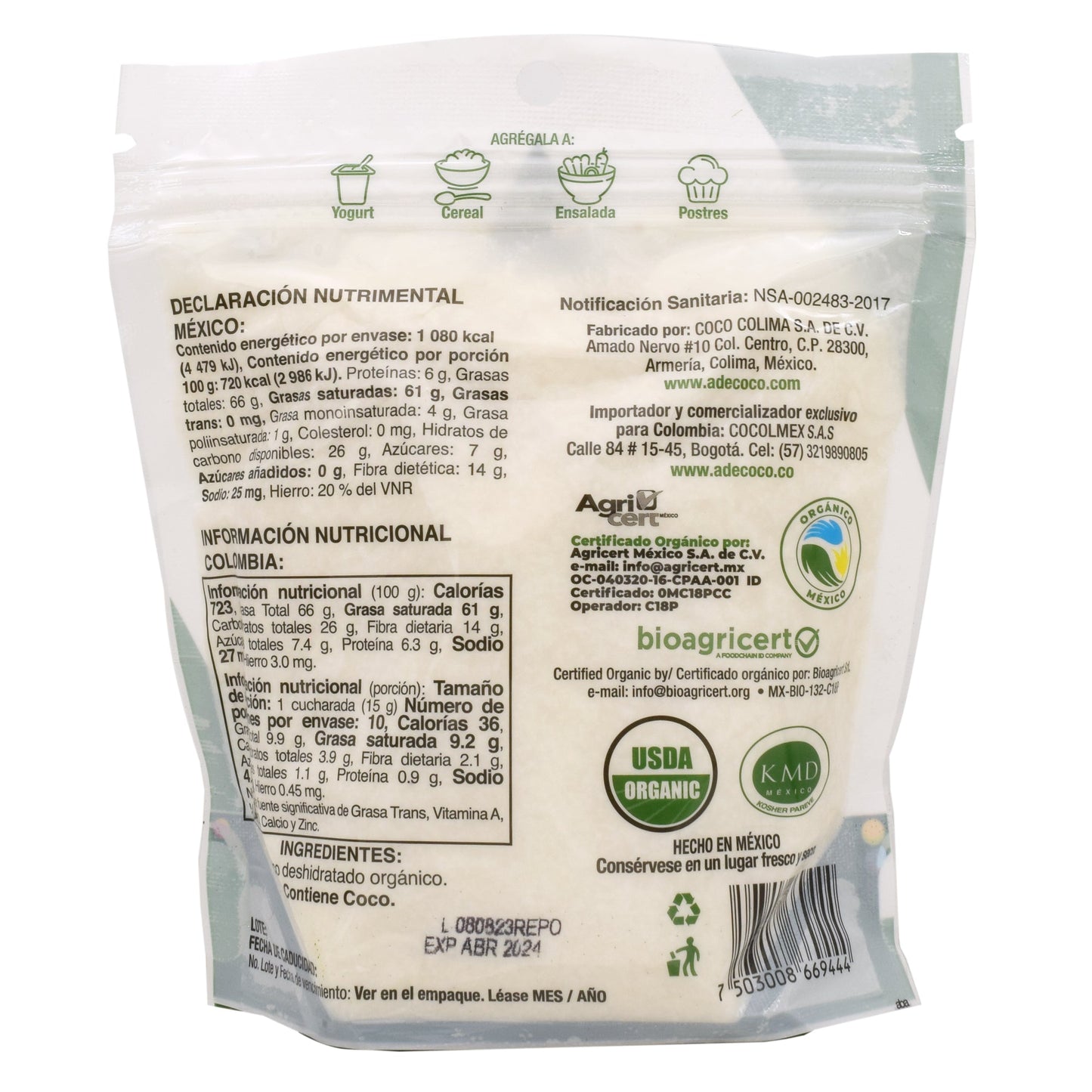 Coco Deshidratado 150 G (A DE COCO)