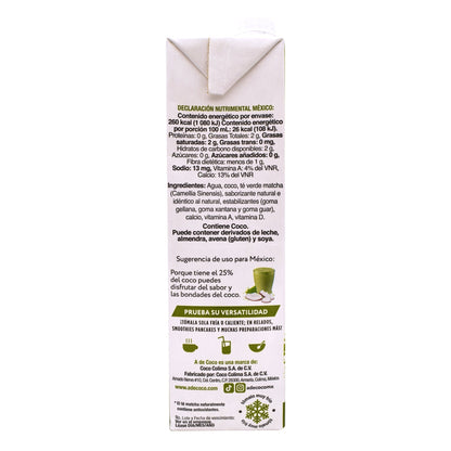 Bebida Coco Matcha 1 L (A DE COCO)