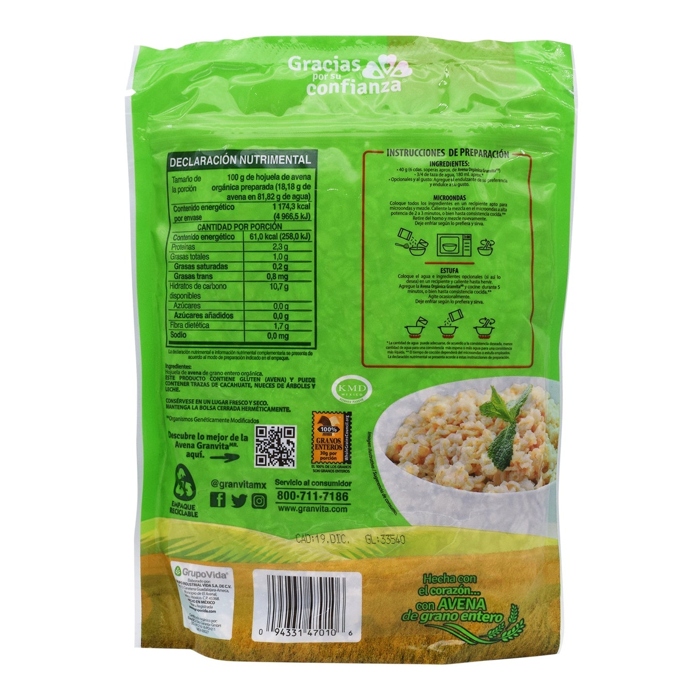 Avena En Hojuela 350 G (GRANVITA)