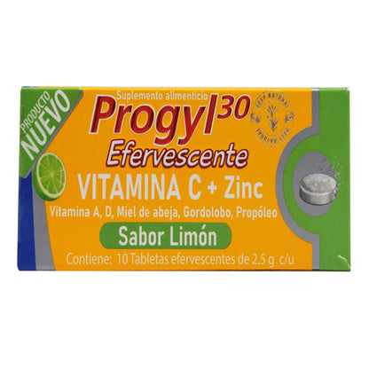Vitamina C Efervescente Sab Limon 10 Tabletas (PROGYL30)