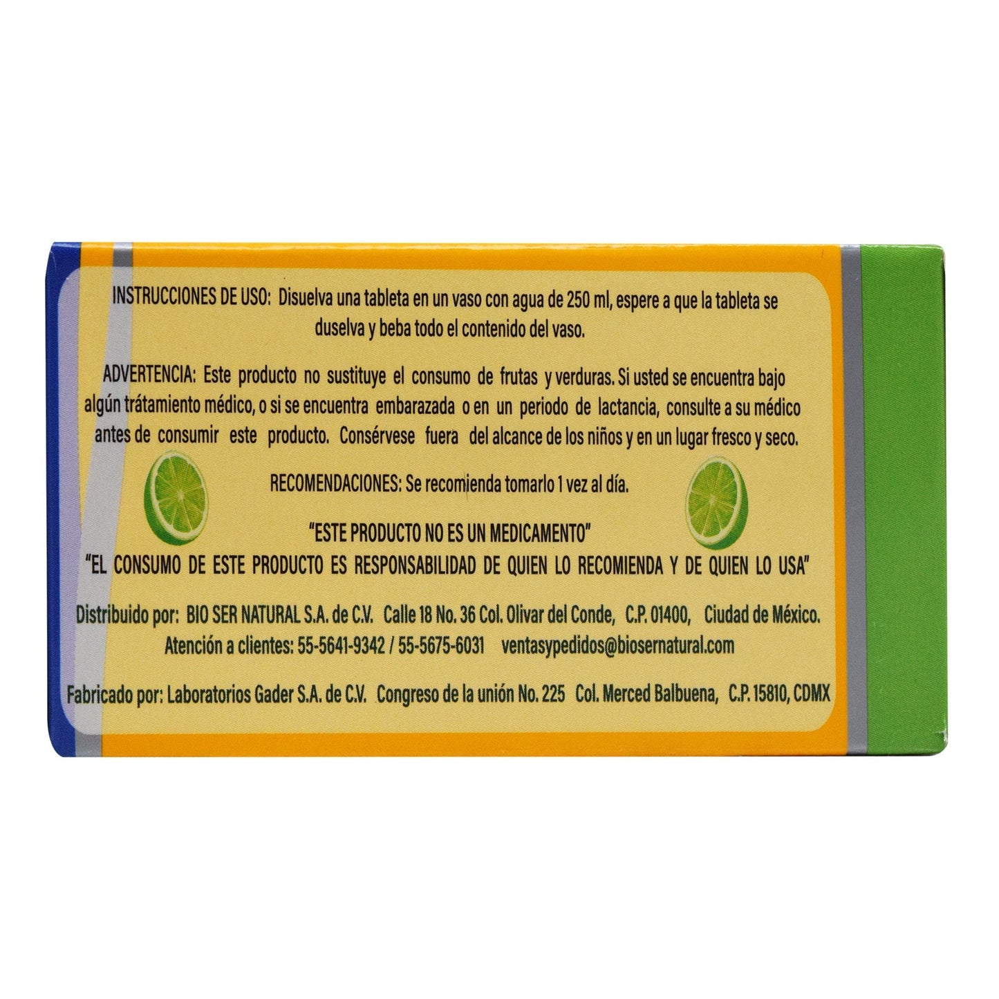 Vitamina C Efervescente Sab Limon 10 Tabletas (PROGYL30)