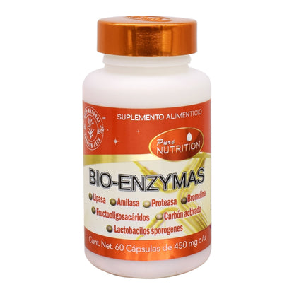 Bio Enzymas 60 Cápsulas (PURE NUTRITION)