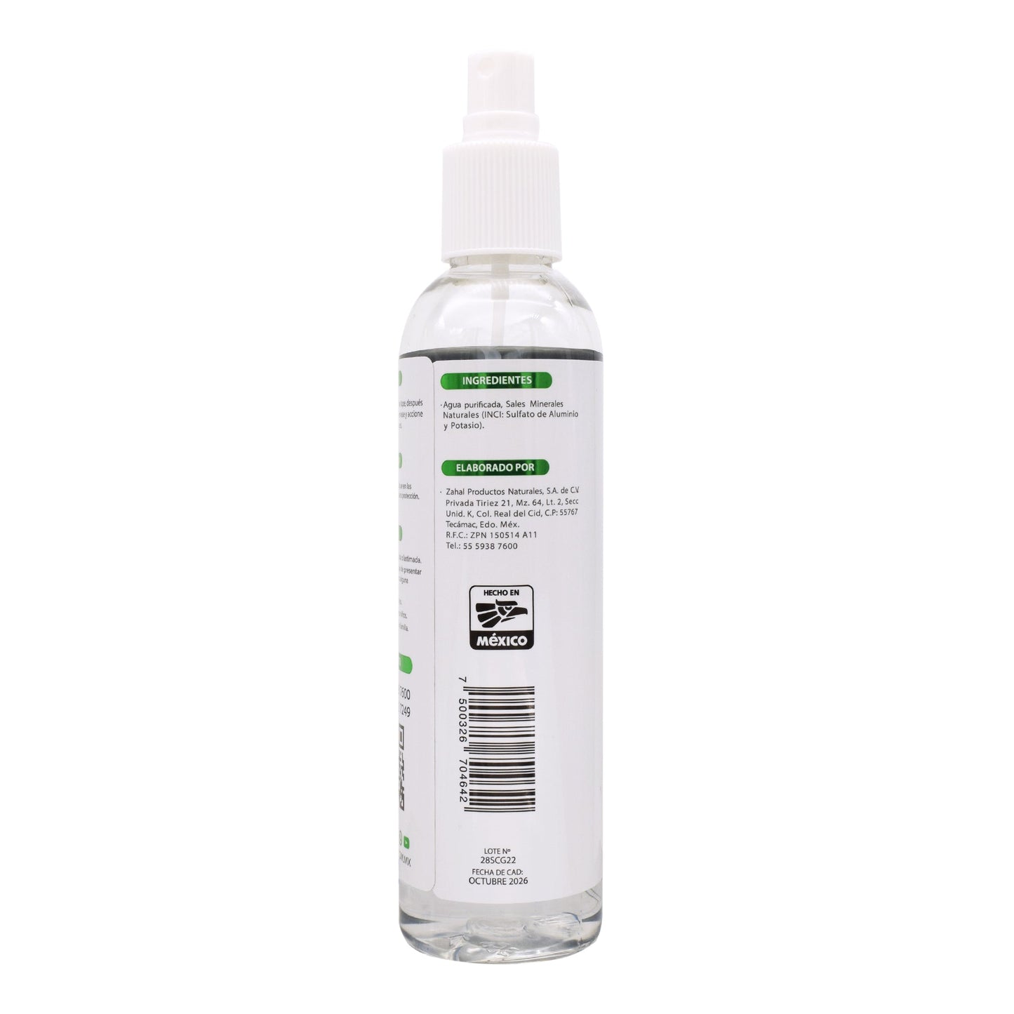Desodorante Cristal Spray 240 Mililitros (ZAHAL)