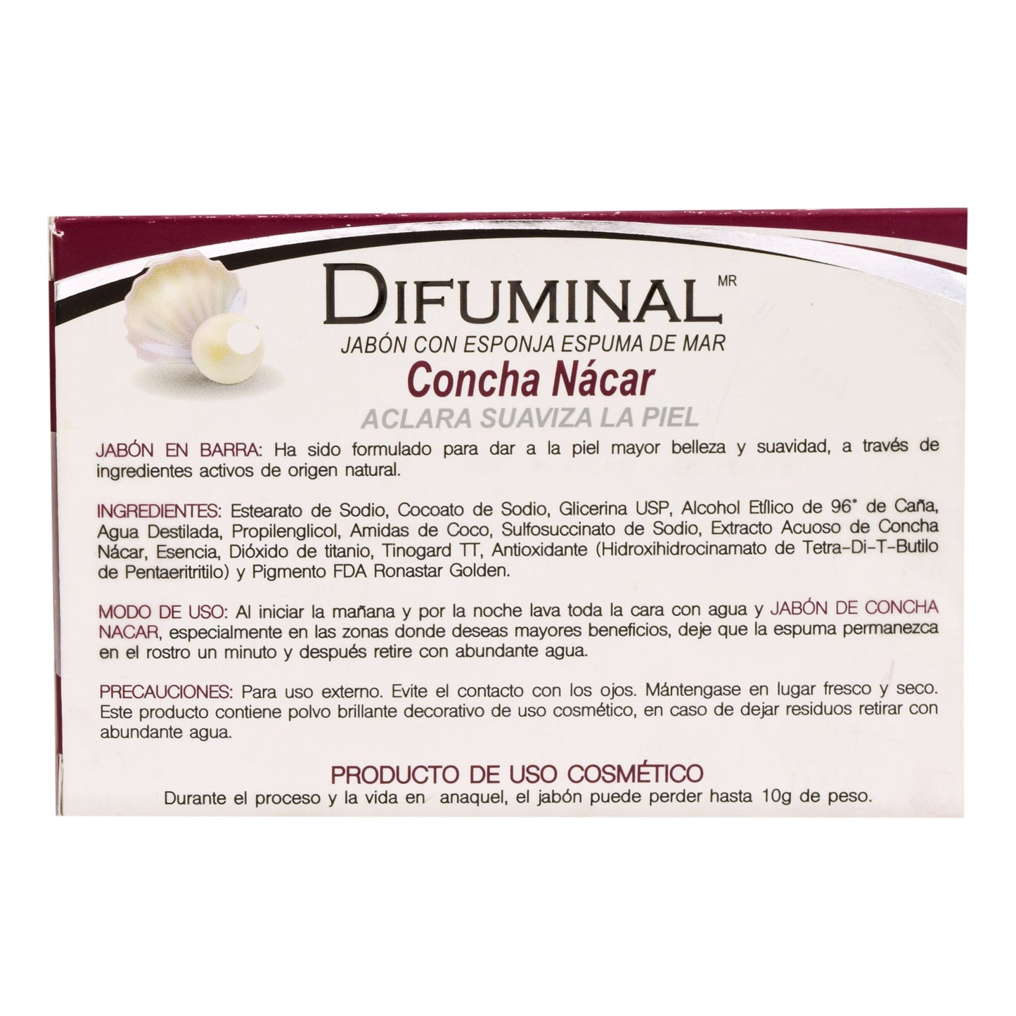 Jabon Esponja De Concha Nacar 100 G (DIFUMINAL)