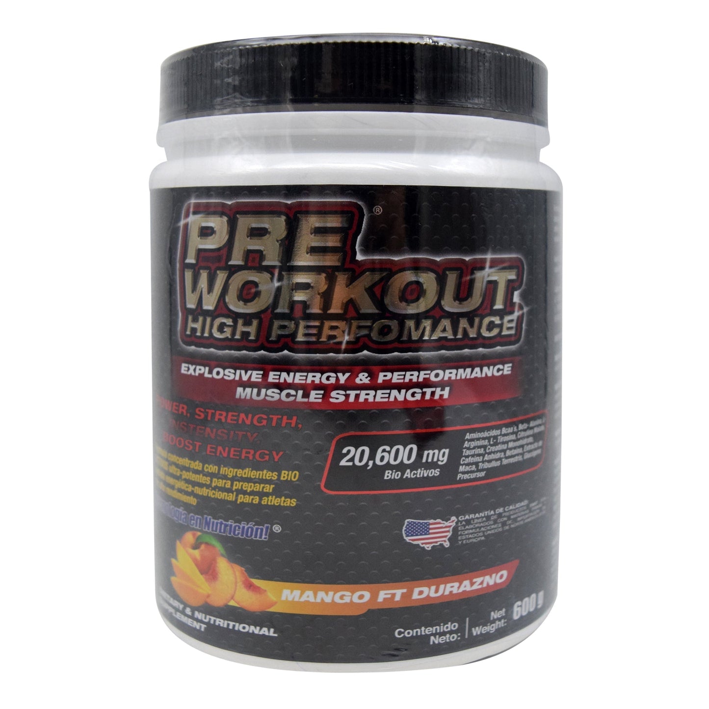 Pre Workout Mango Durazno 600 G (F&NT)