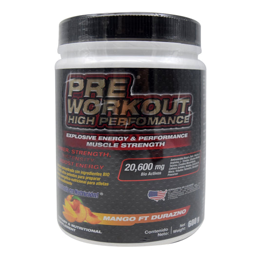 Pre Workout Mango Durazno 600 G (F&NT)