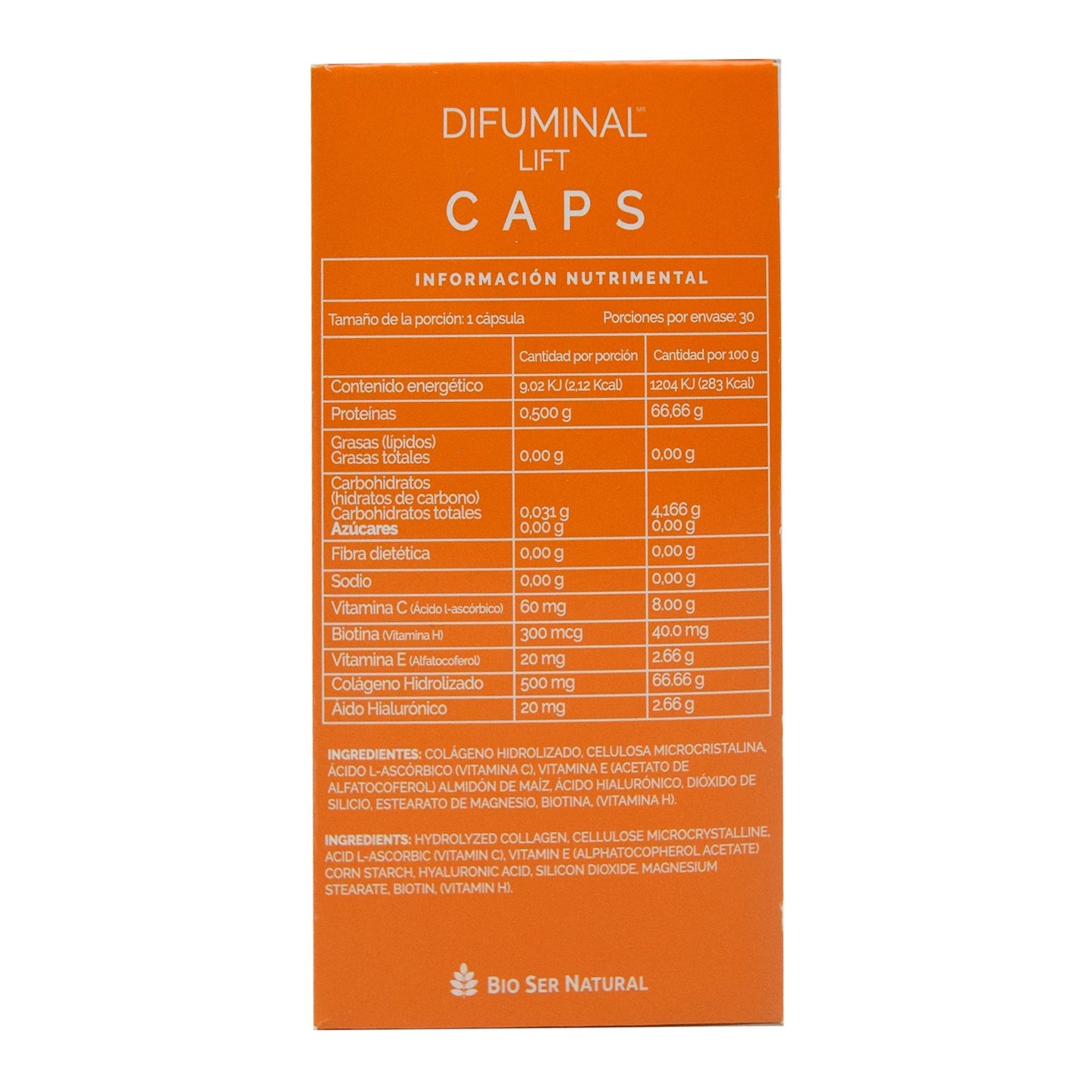 Colageno Hidrolizado Y Acido Hialuronico 30 Cápsulas (KEEP NATURAL)