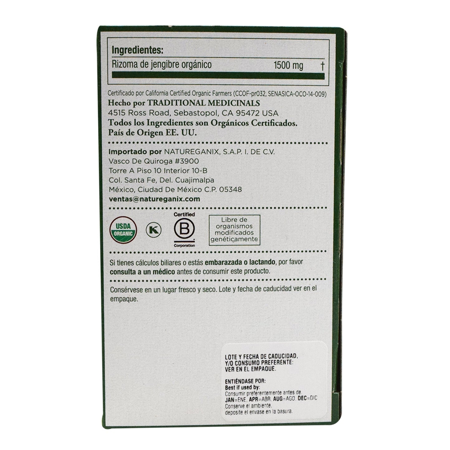 Te De Jengibre 24 G (TRADITIONAL MEDICINA)