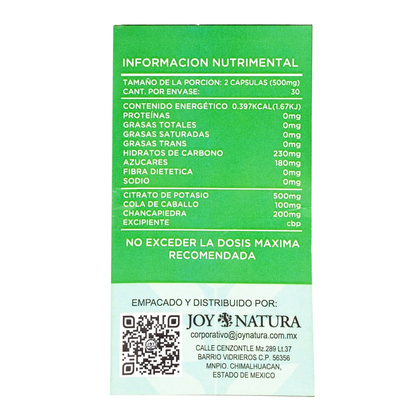 Citrato De Potasio Rn 60 Cápsulas (JOY NATURA)
