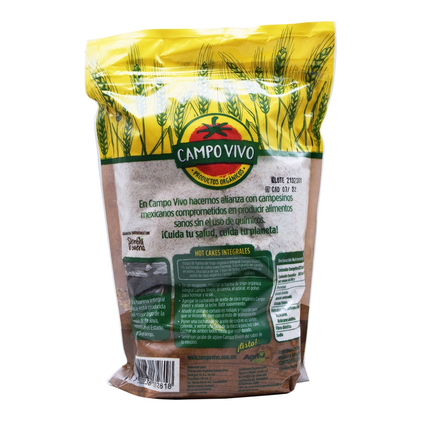 Harina De Trigo Integral Organico 800 G (CAMPO VIVO)
