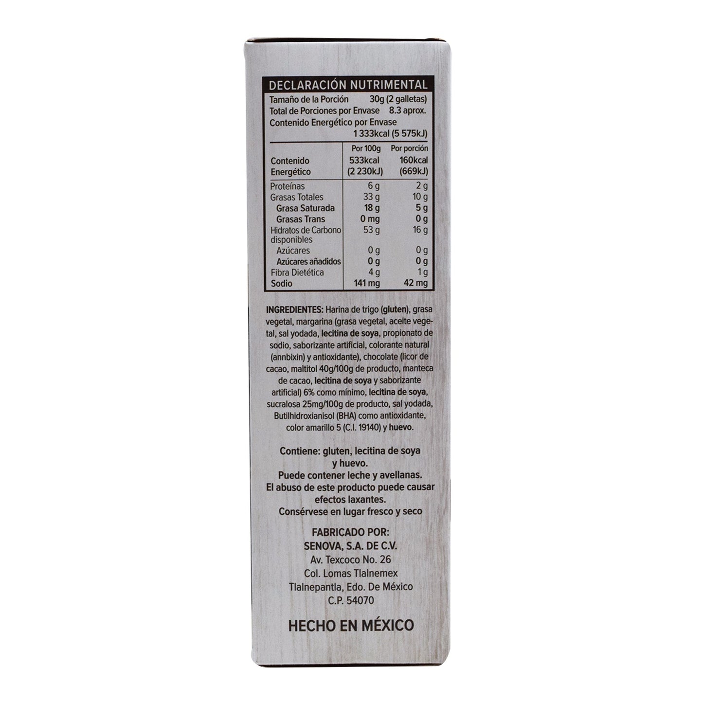 Orejitas Con Chocolate Sin Azucar 250 G (D MEALS)