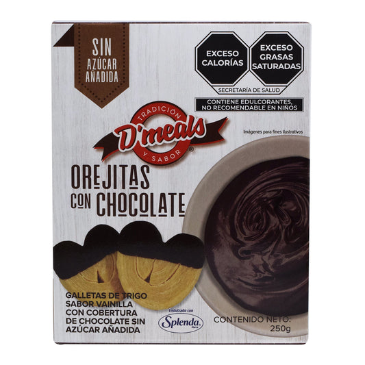 Orejitas Con Chocolate Sin Azucar 250 G (D MEALS)