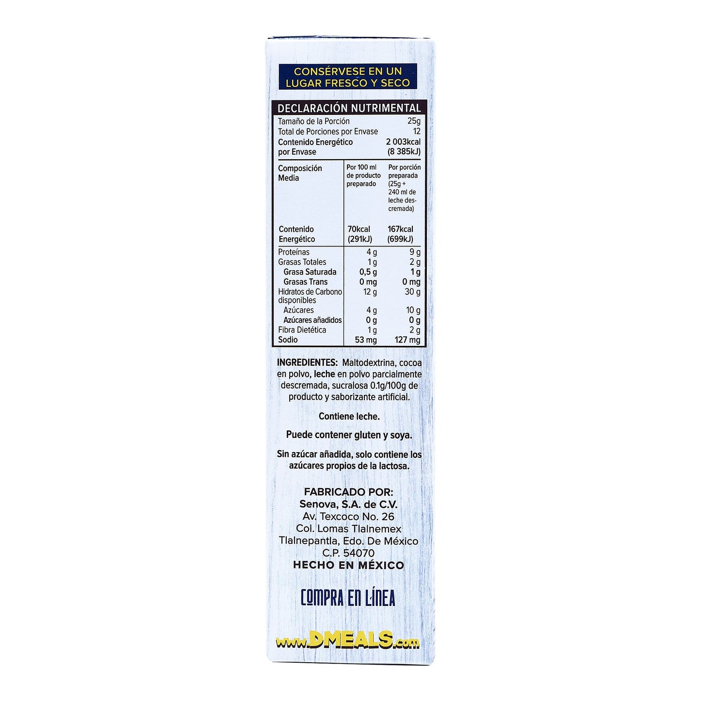 Chocolate En Polvo Sin Azucar 300 G (D MEALS)