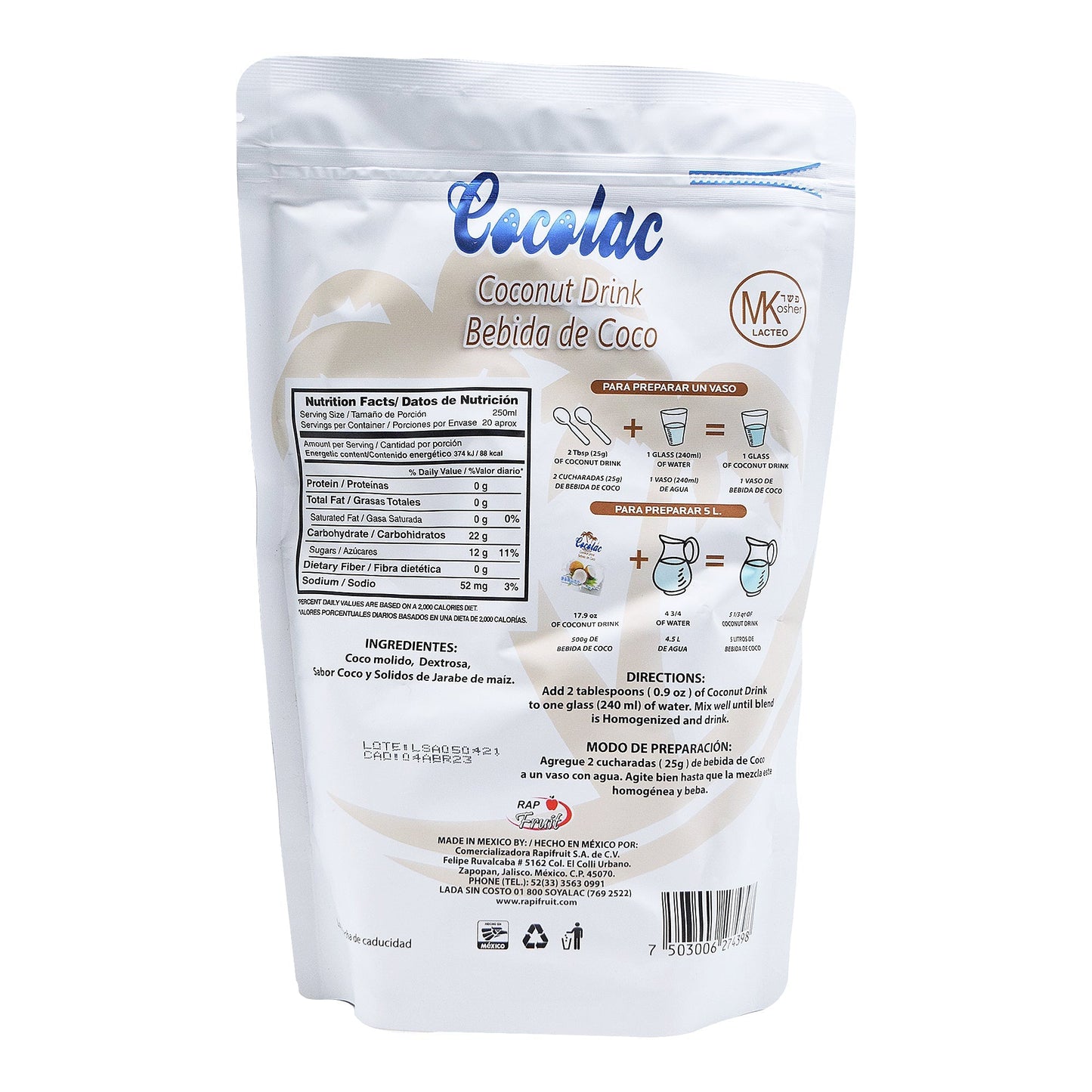 Bebida De Coco 500 G (BATISOYA)