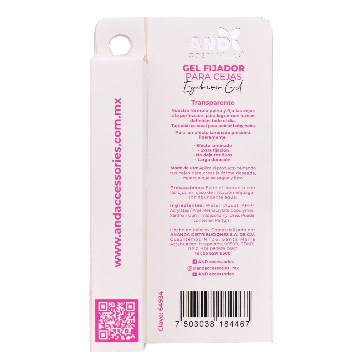 Gel Fijador Cejas Transparente 5 G (AND)