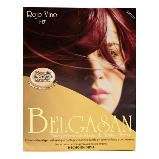 Tinte Henna Rojo Vino H7 3 Sob (BELGASAN)