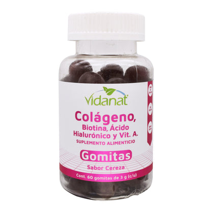 Gomitas Colageno Biotina Acido Hialuronico 60 Gomitas (VIDANAT/VITAMINAS)