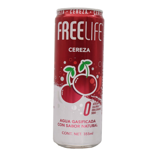 Agua Gasificada Cereza 355 Mililitros (FREELIFE)