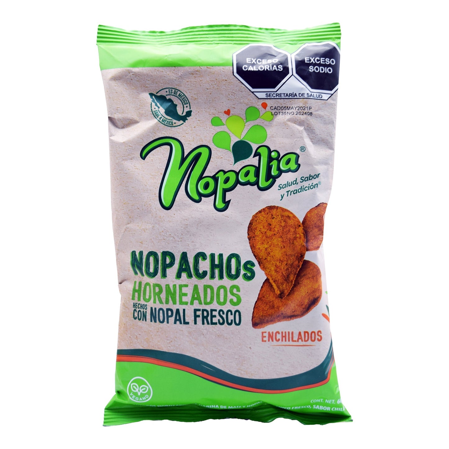Nachos De Nopal Enchilado 60 G (NOPALIA)