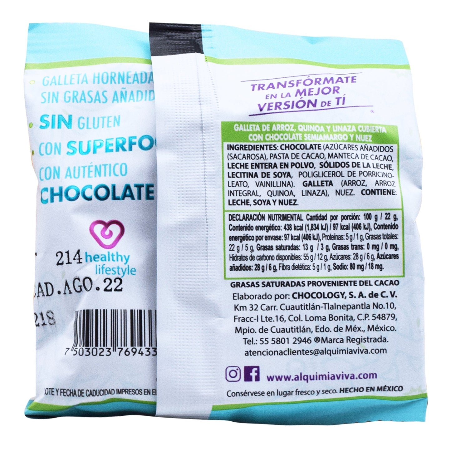 Galleta De Arroz Quinoa Nuez 22 G (Paquete 6) (ALQUIMIA)