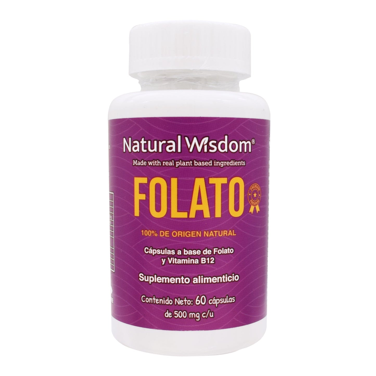 Folato 60 Cápsulas (NATURAL WISDOM)