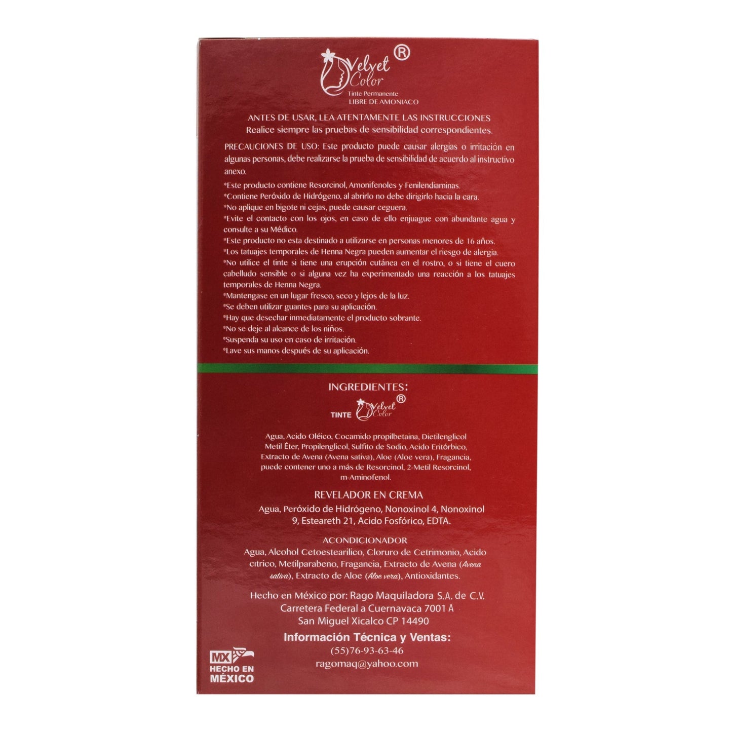 Tinte Rubio Extra Claro 150 Mililitros (VELVET COLOR)