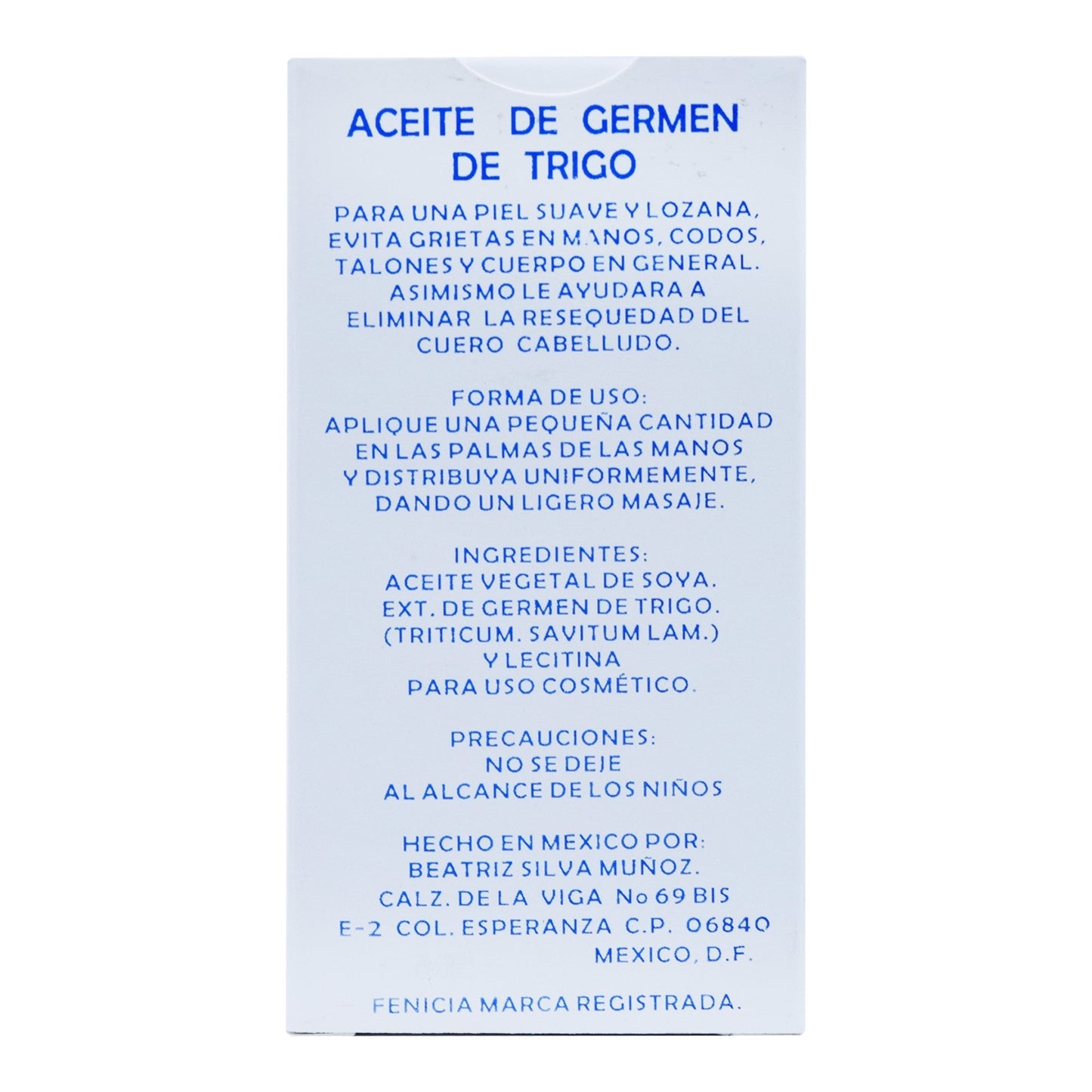 Aceite De Germen De Trigo 60 Mililitros (FENICIA)