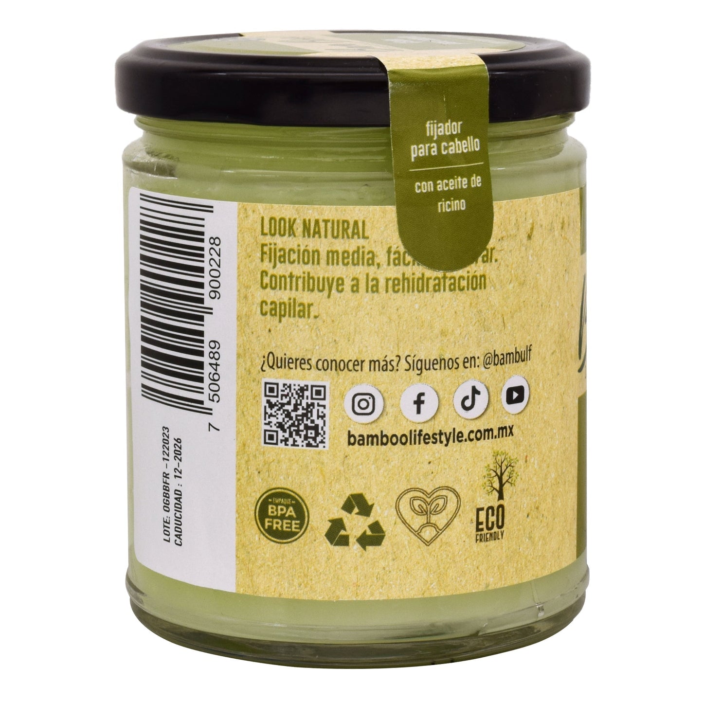 Fijador Para Cabello Aceite De Ricino 253 G (BAM BOO! LIFESTYLE)
