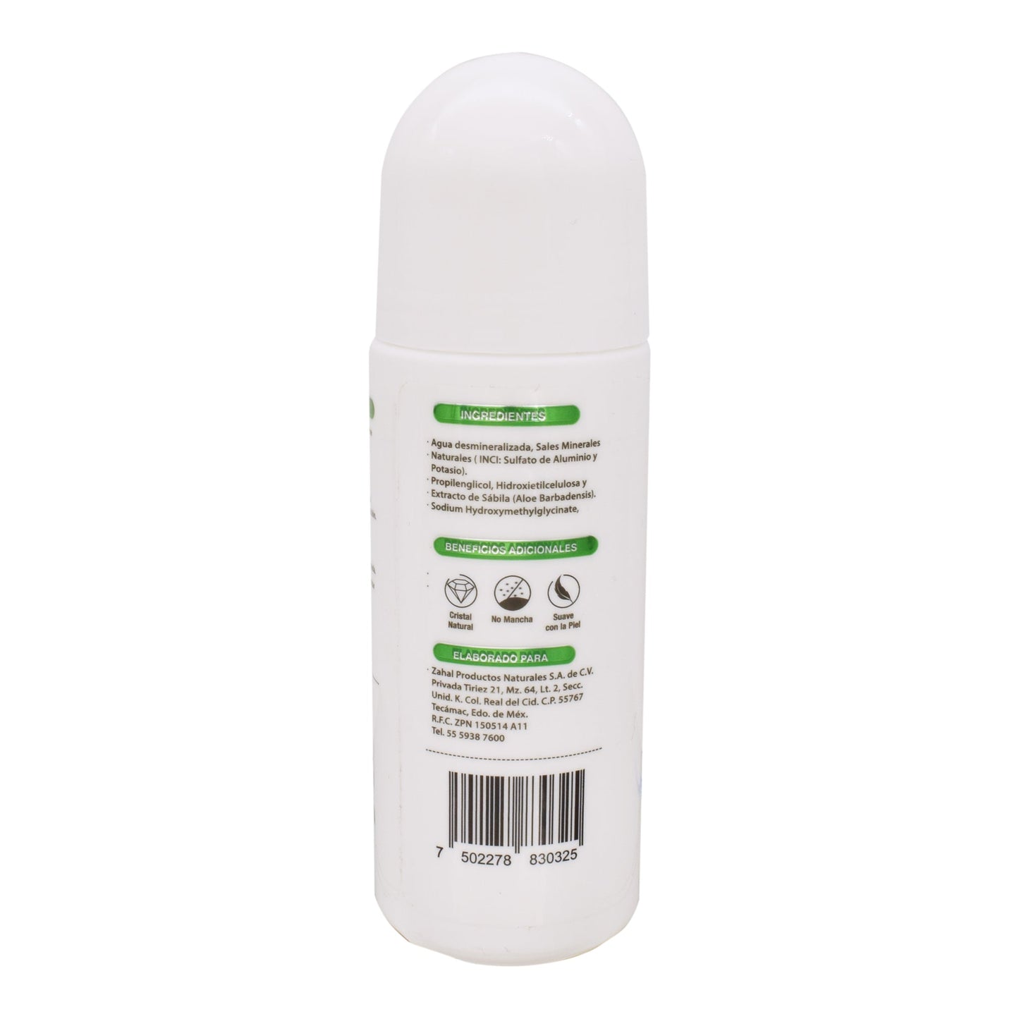 Desodorante Cristal Roll On Unisex 90Mililitros (ZAHAL)