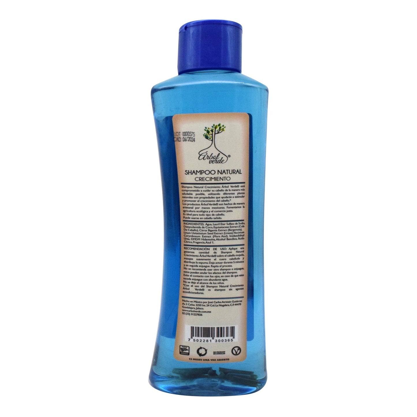 Shampoo Crecimiento 500 Mililitros (ARBOL VERDE)
