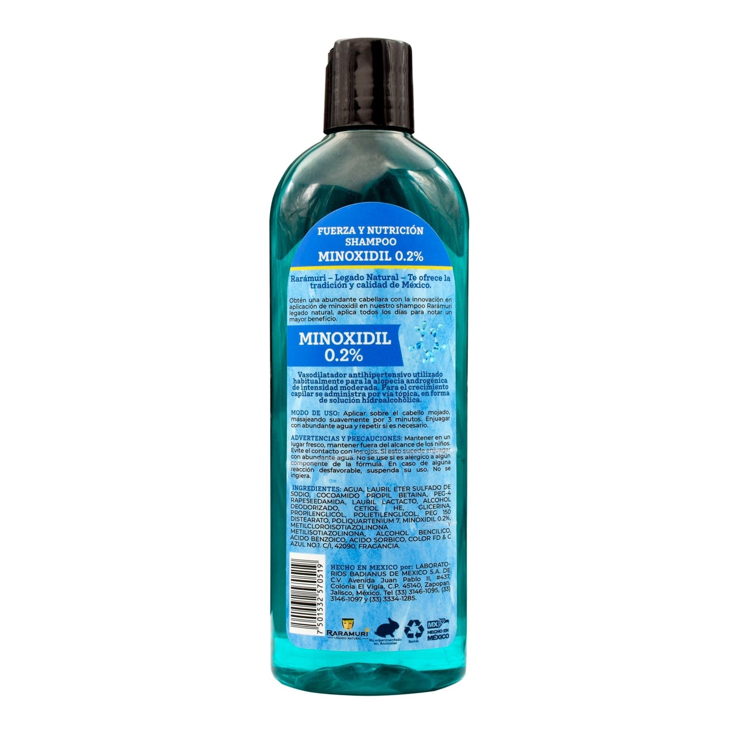 Shampoo Minoxidil 400 Mililitros (RARAMURI)