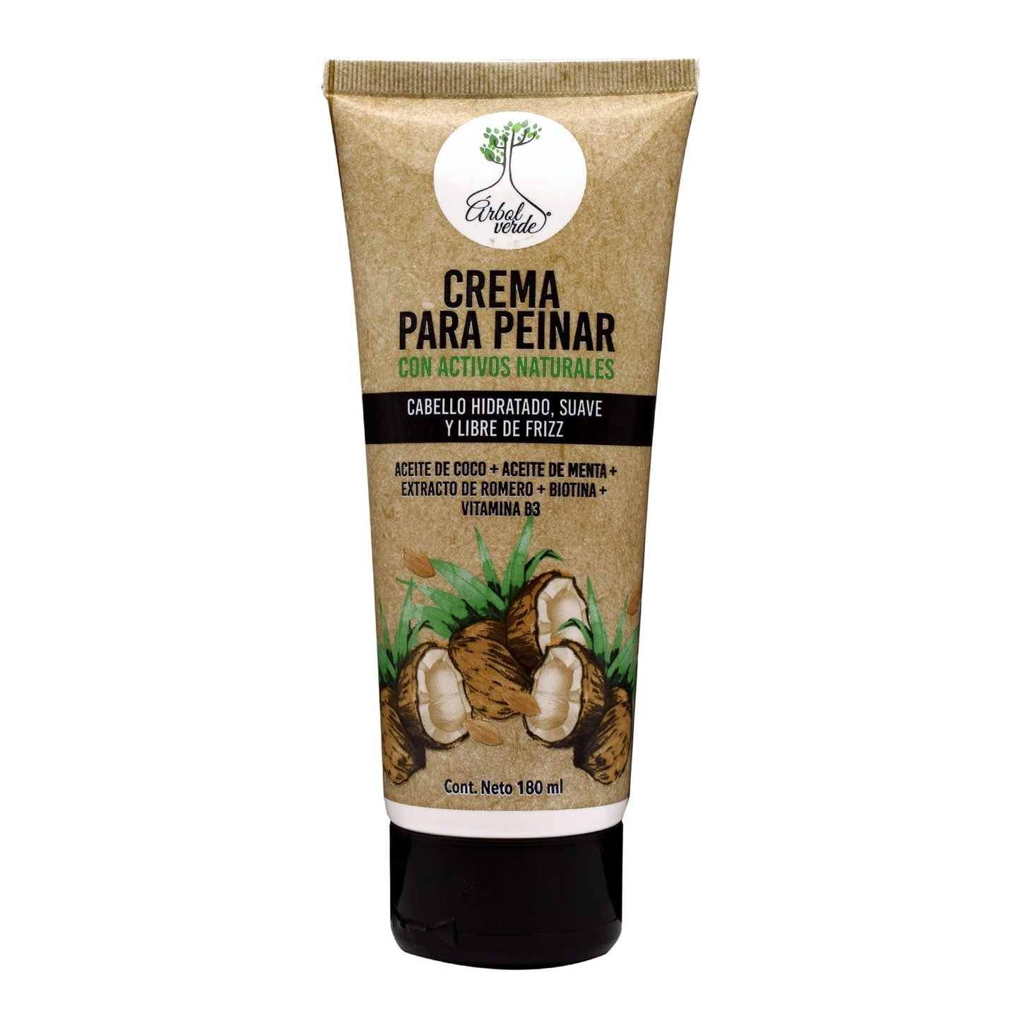 Crema Para Peinar Con Aceite De Coco 180 Mililitros (ARBOL VERDE)