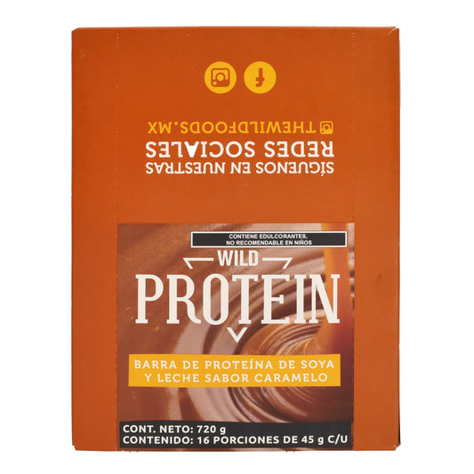 Barra Proteina Caramelo 45 G (Paquete 16) (THE WILD FOODS)