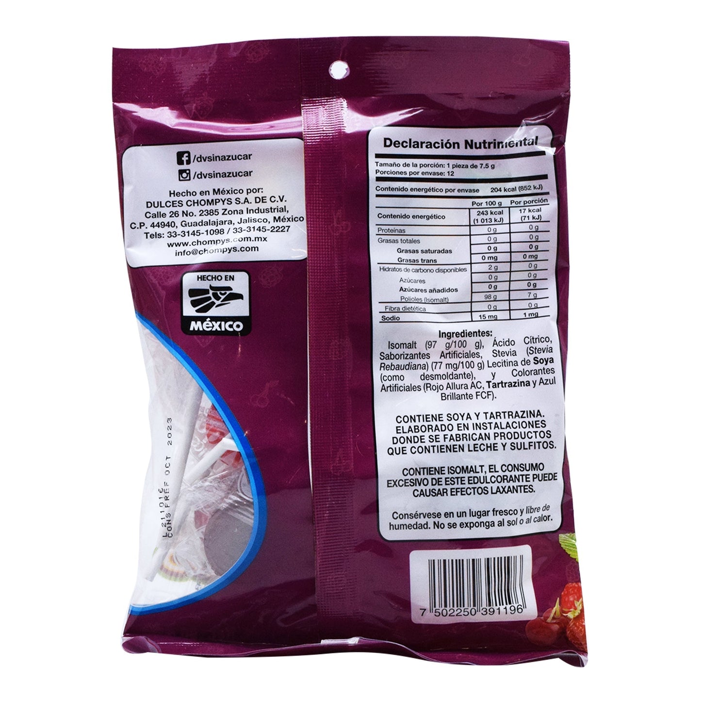 Paleta Sin Azucar Sab Frutos Rojos 90 G (DULCE VIDA)