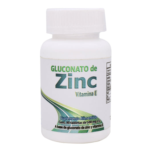 Zinc Gluconato 500 Miligramos 90 Tabletas (DOS MUNDOS)