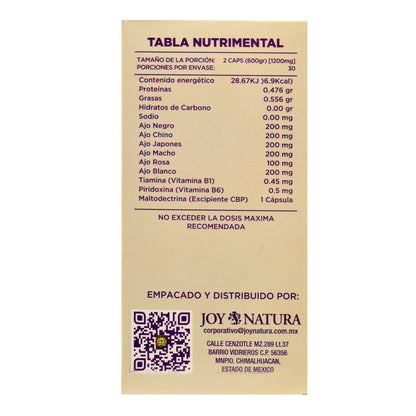 6 Ajos 60 Cápsulas (JOY NATURA)