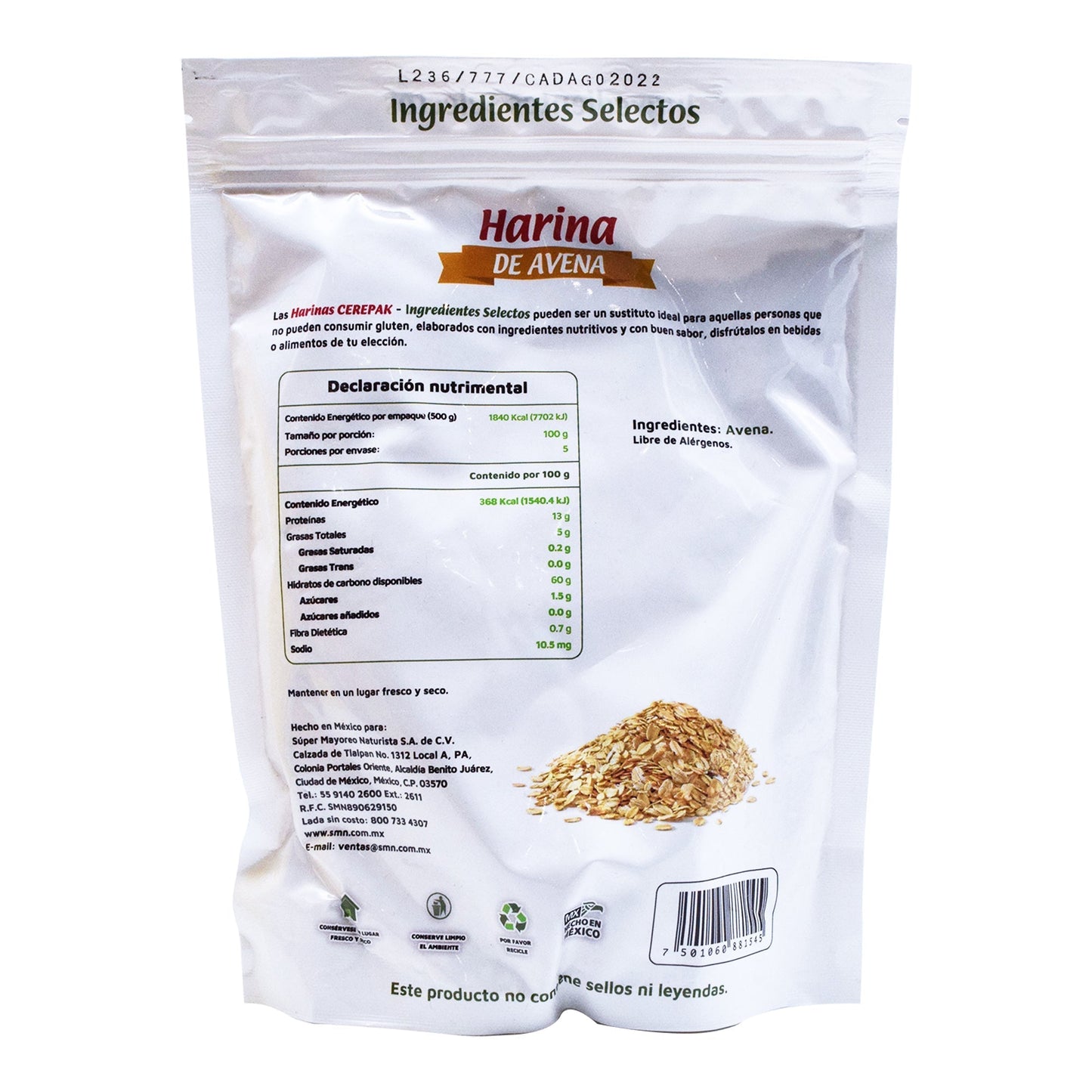 Harina De Avena 500 G (CEREPAK)